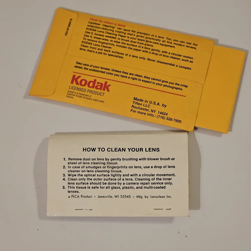 Vintage Kodak And Canon Lens Cleaning Paper